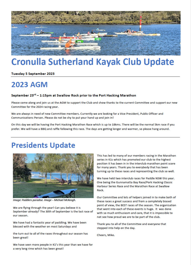 CSKC September newsletter cover